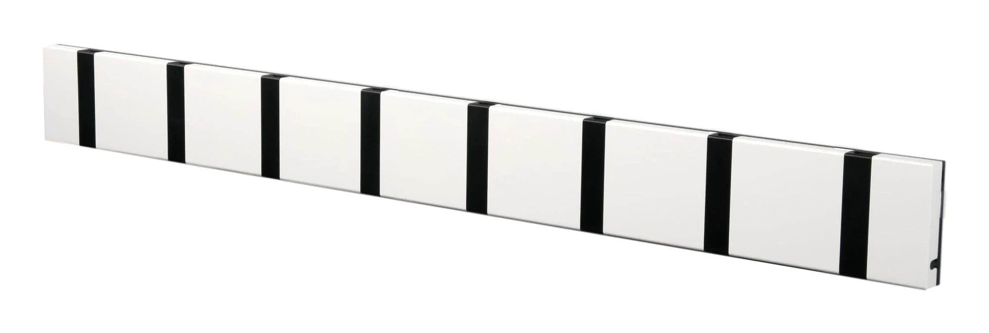 Loca Knax Horizontal Coat Rack 8 Hooks, White/Black