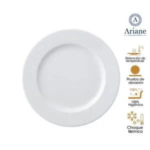 Loza Ariane Prime Porcelana Fina Caja c/12 pzas Plato Trinche de 27cm Anf