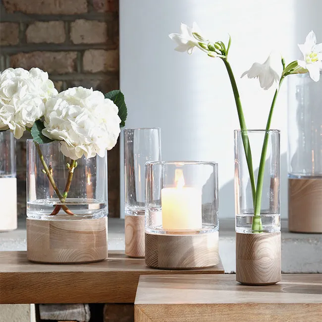 Lsa | Lotta Lantern with Ash Base - Clear