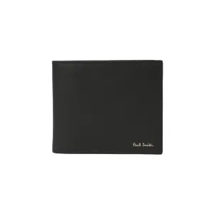 Men's Leather 'Signature Stripe' Billfold/Coin Wallet | Black