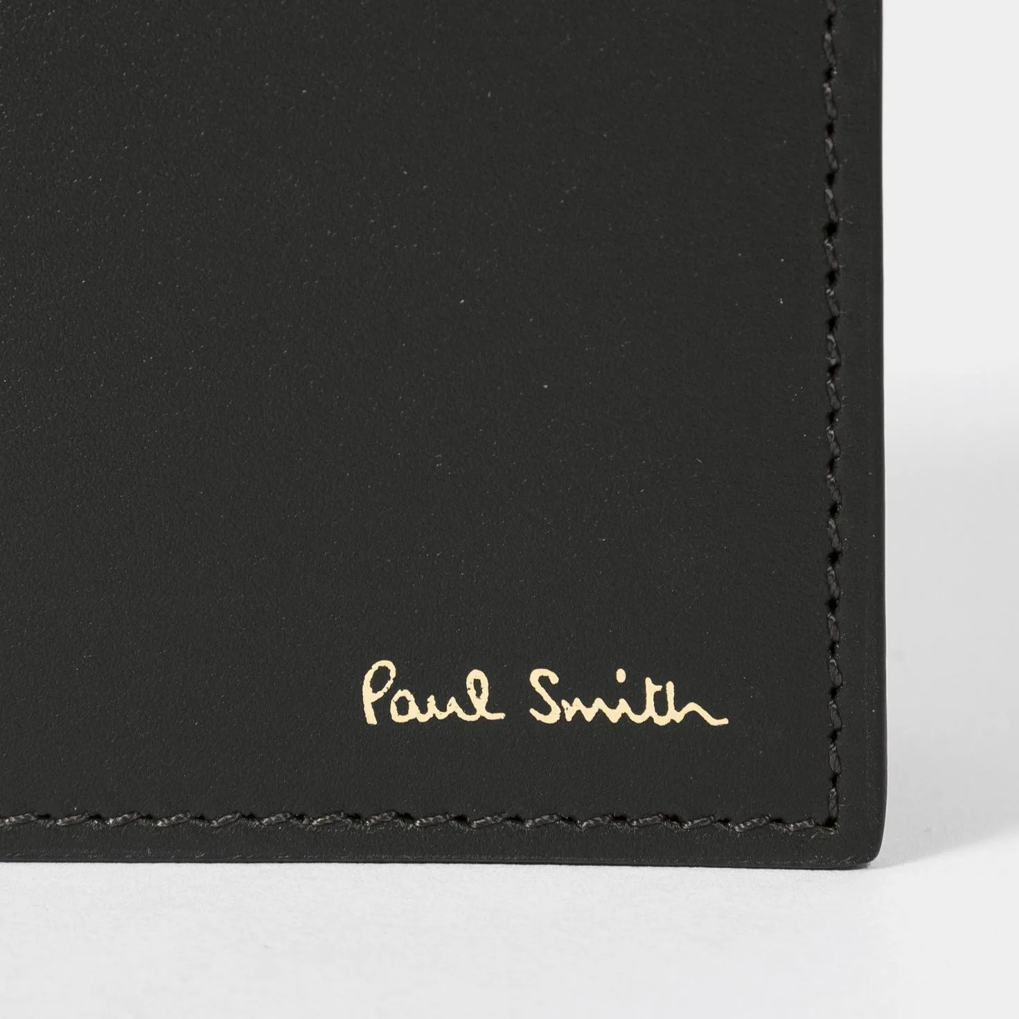 Men's Leather 'Signature Stripe' Billfold/Coin Wallet | Black