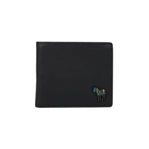Men's Pebble Grain Leather 'Zebra' Billfold Wallet | Black