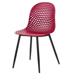 Mia Plastic Dining Chair Red