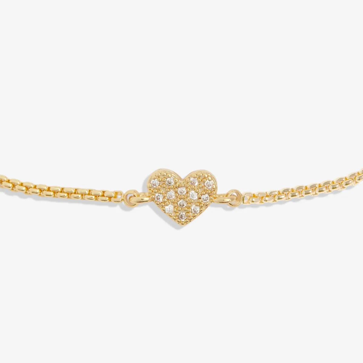 Mini Charms Pav Heart Bracelet | Gold Plated