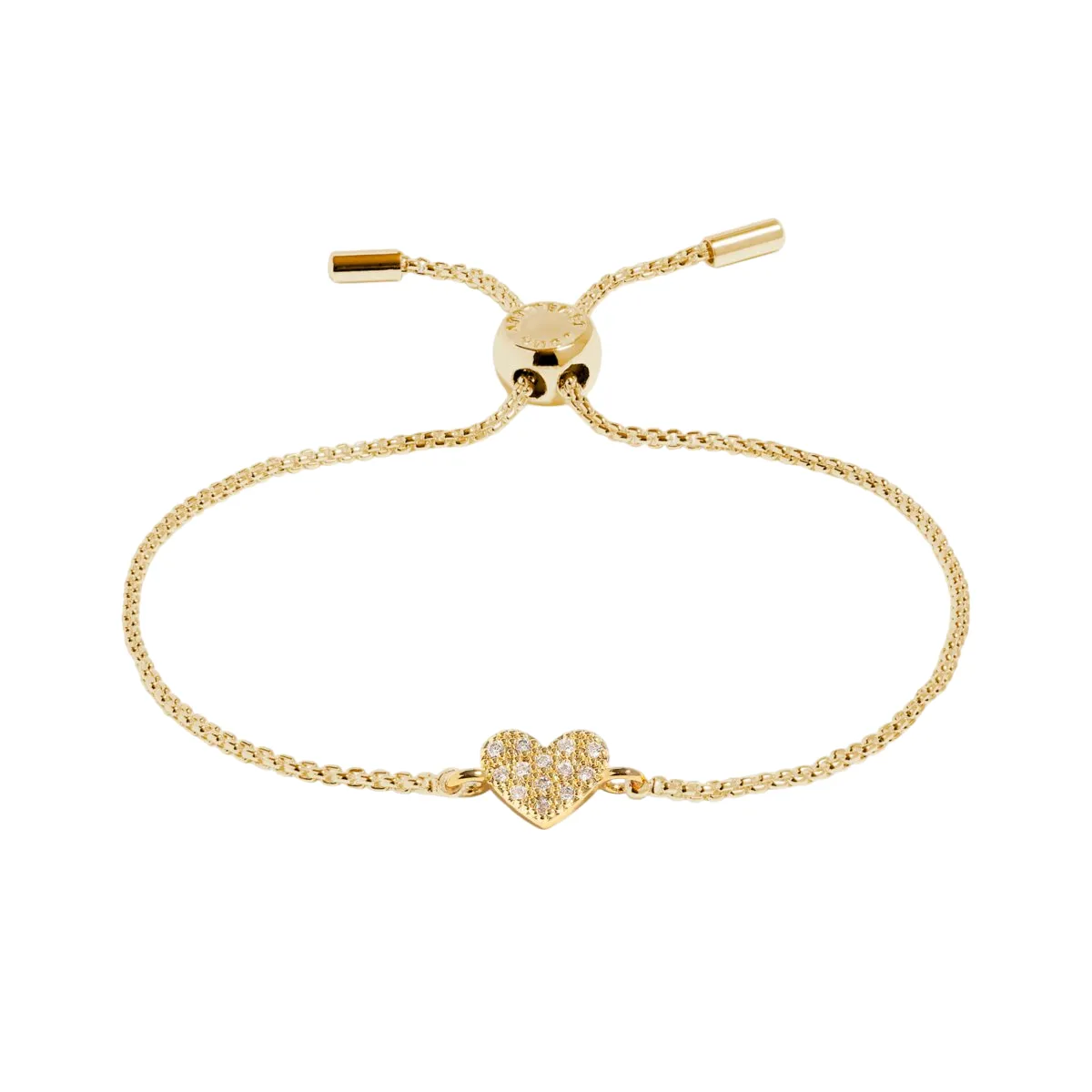 Mini Charms Pav Heart Bracelet | Gold Plated