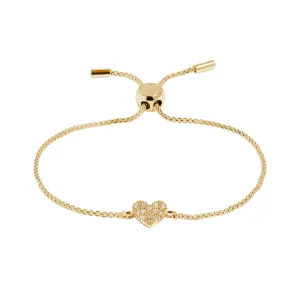 Mini Charms Pav Heart Bracelet | Gold Plated