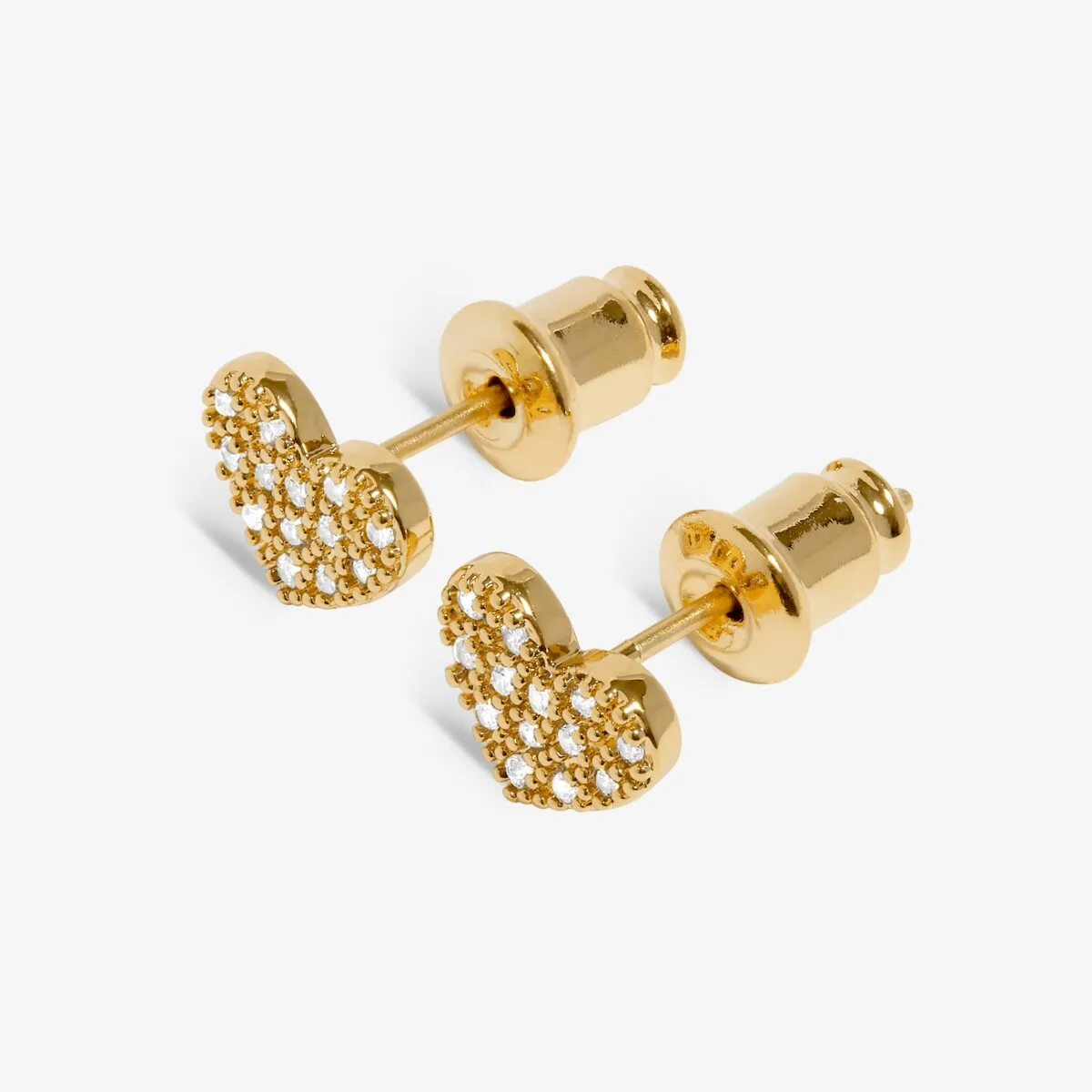 Mini Charms Pav Heart Earrings | Gold Plated