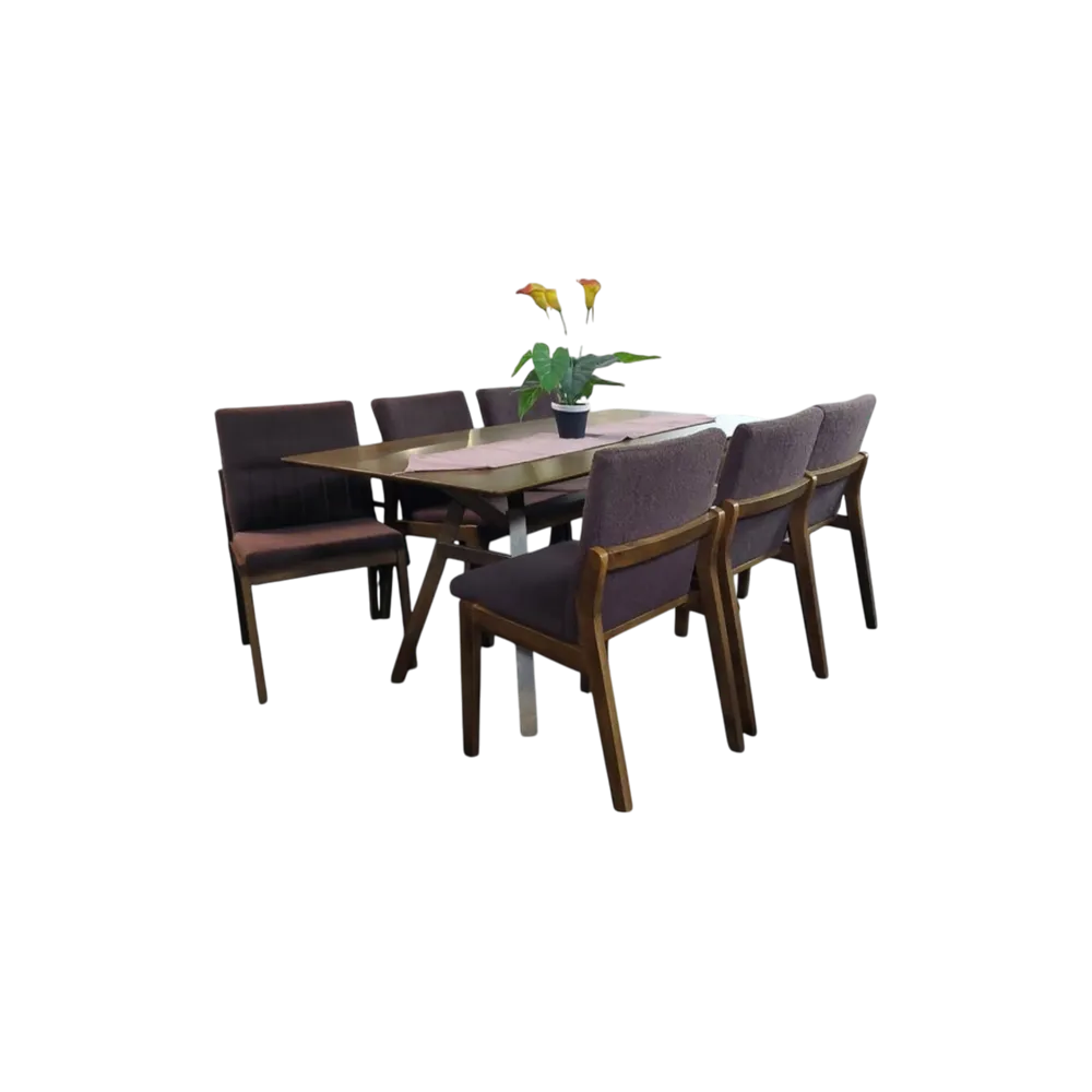Mkh 7pc Dining Set Walnut