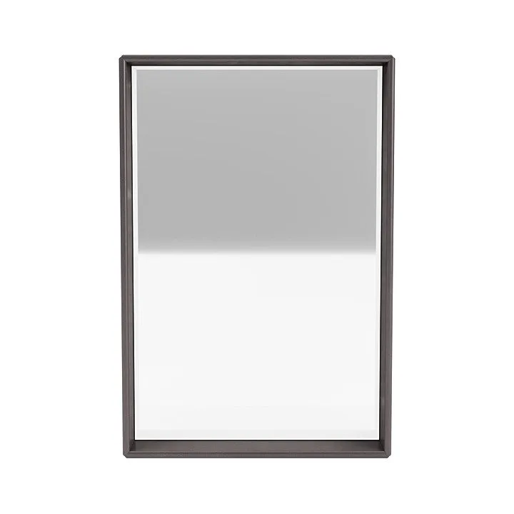 Montana Shelfie Mirror With Shelf Frame, Coffee Brown