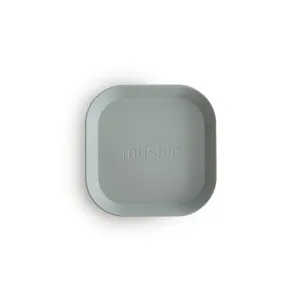 Mushie Square Dinnerware Plates - Sage - 2 Pack
