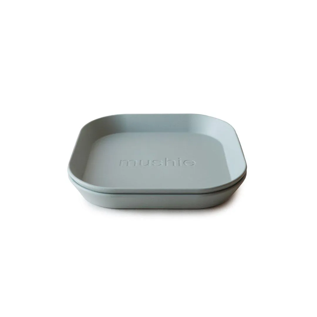 Mushie Square Dinnerware Plates - Sage - 2 Pack