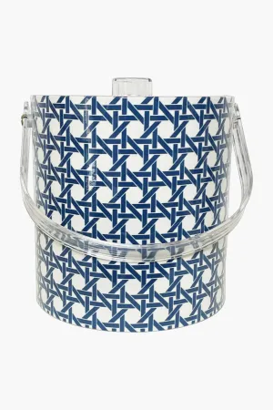 Navy Cane Ice Bucket