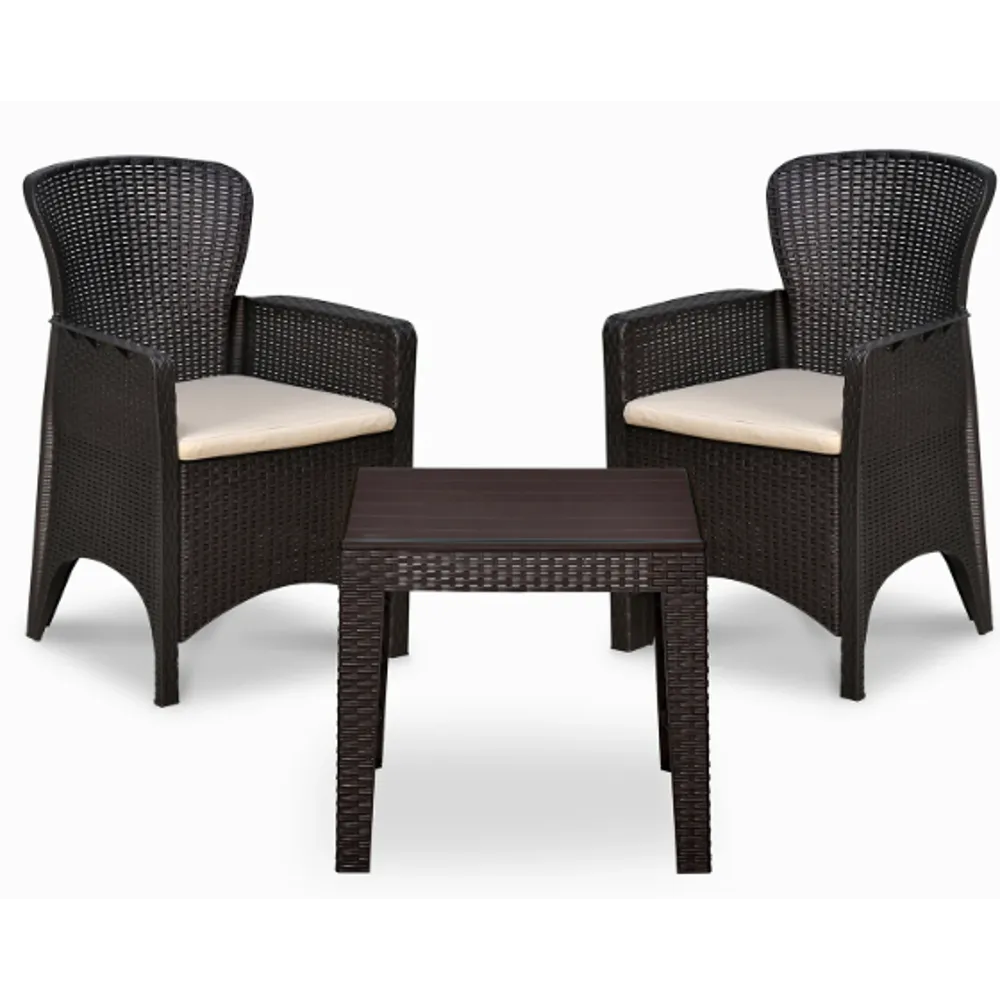 Nilkamal Breeze Outdoor 3pc Set Weathered Brown