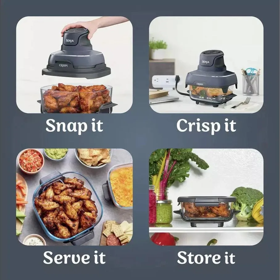 Ninja Crispi 4-in-1 Portable Glass Air Fryer Cooking System - Blue | FN101UKGY