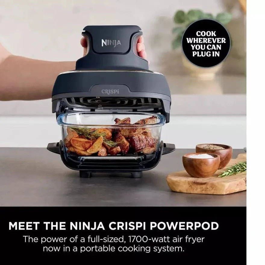 Ninja Crispi 4-in-1 Portable Glass Air Fryer Cooking System - Blue | FN101UKGY
