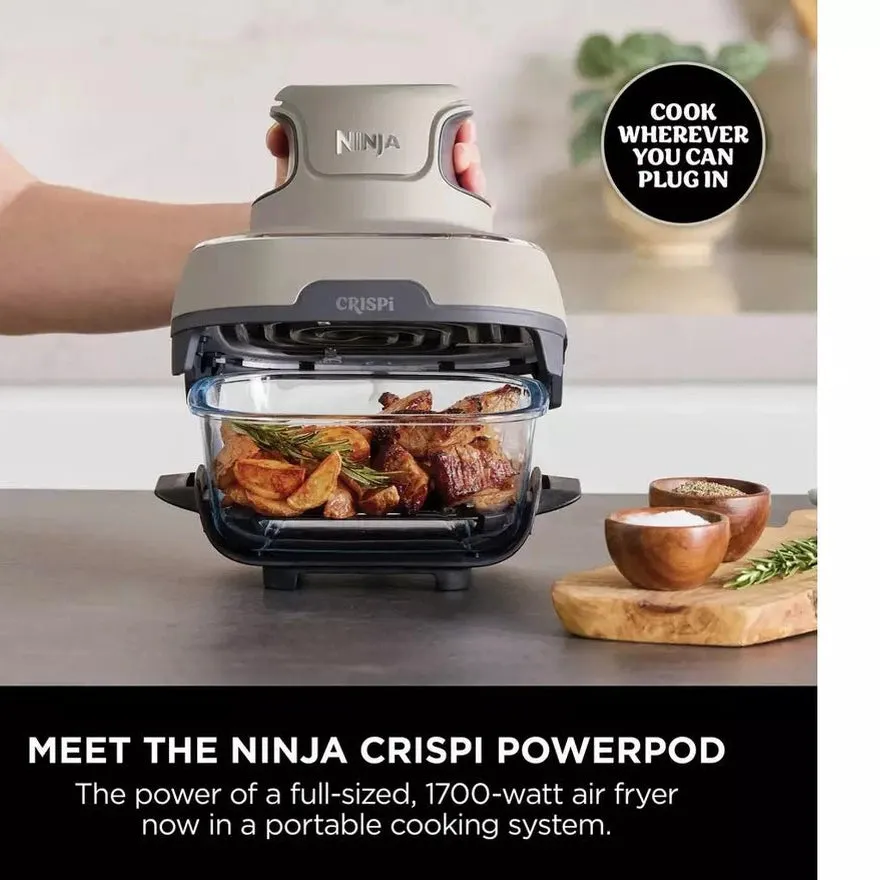 Ninja Crispi 4-in-1 Portable Glass Air Fryer Cooking System - Stone | FN101UKST