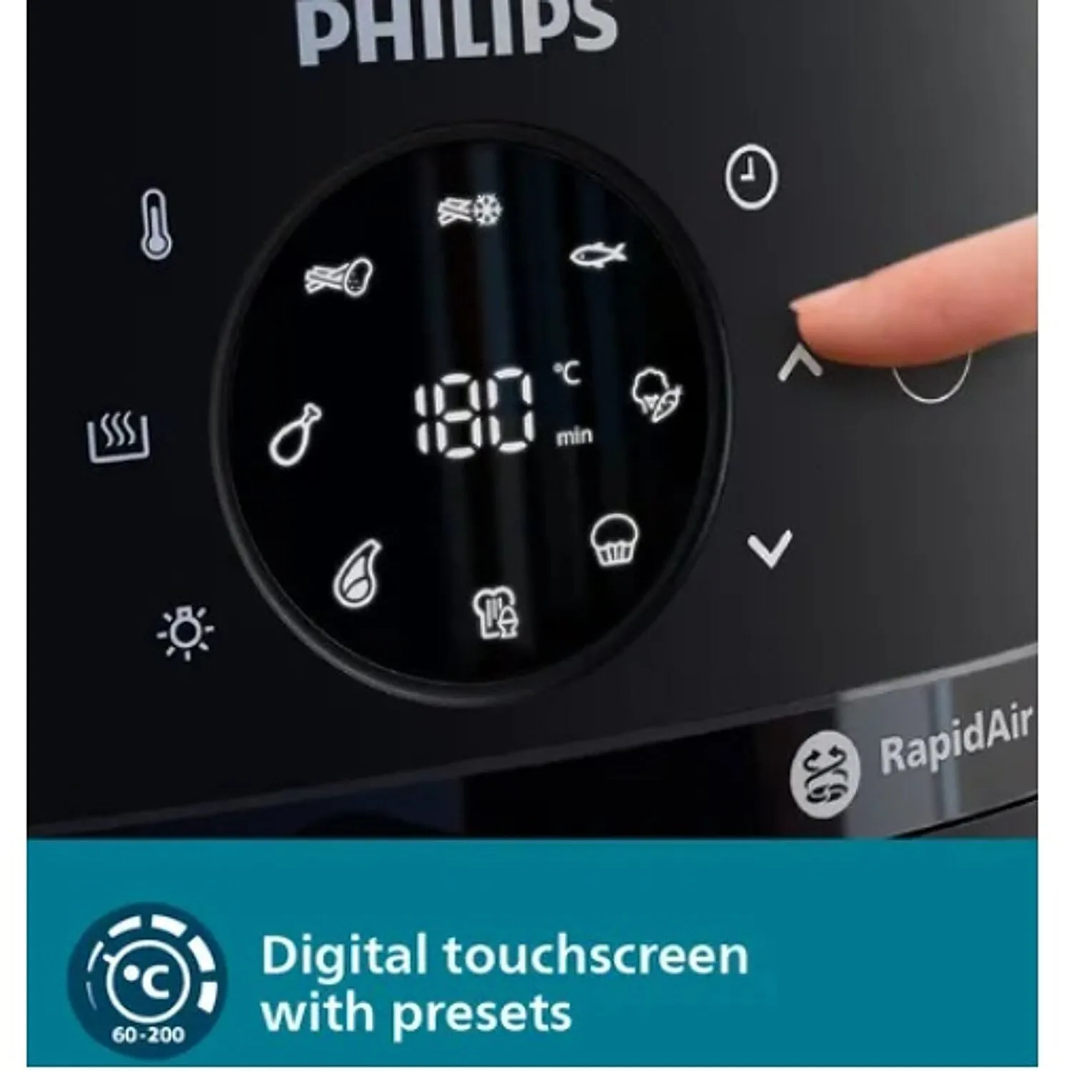 Philips 4.2L 1500 Watt Digital Air Fryer with Rapid Air Technology - NA221/00