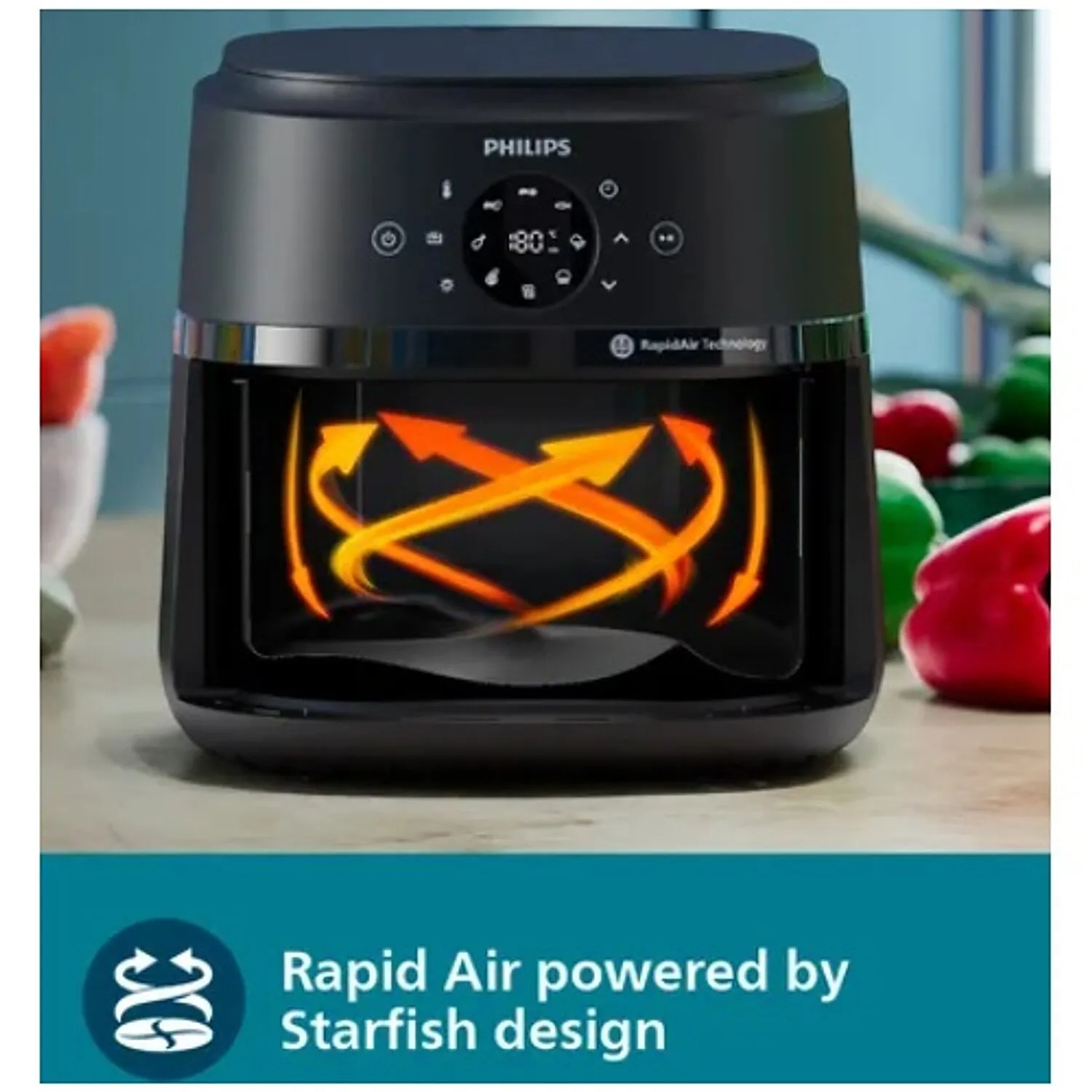 Philips 4.2L 1500 Watt Digital Air Fryer with Rapid Air Technology - NA221/00