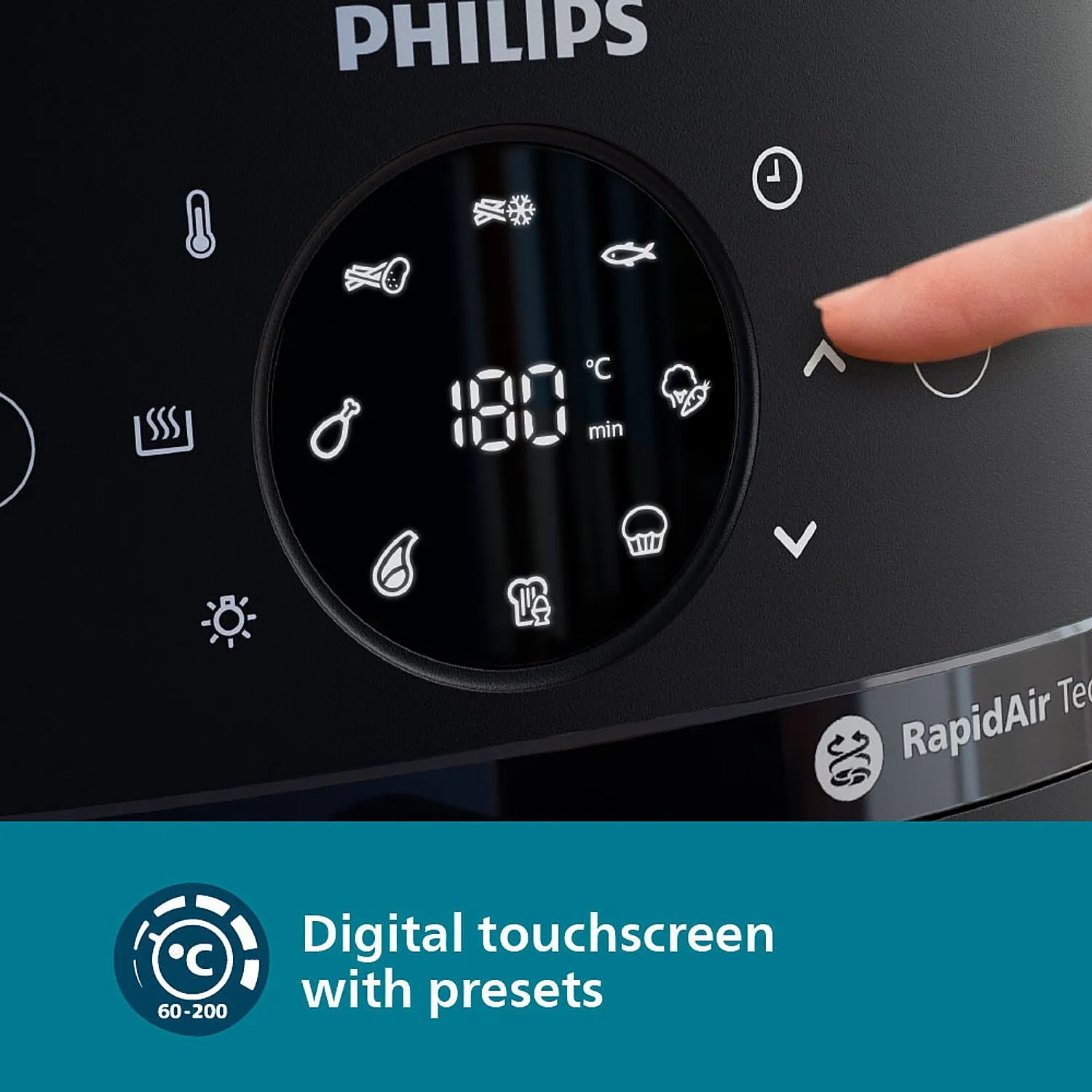 Philips 6.2 Liter Airfryer with Rapid Air Technology and Cooking window - NA231/00