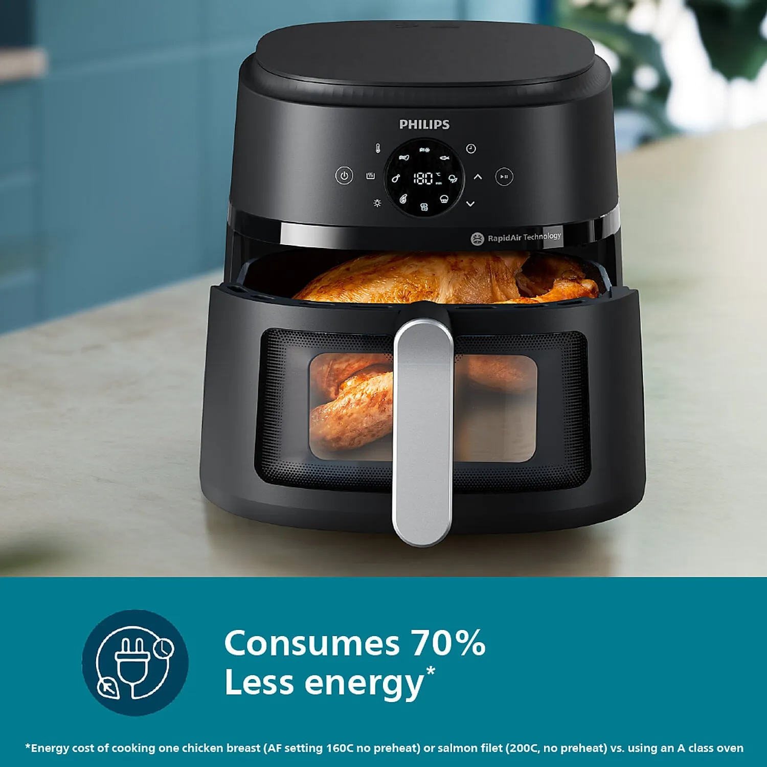 Philips 6.2 Liter Airfryer with Rapid Air Technology and Cooking window - NA231/00