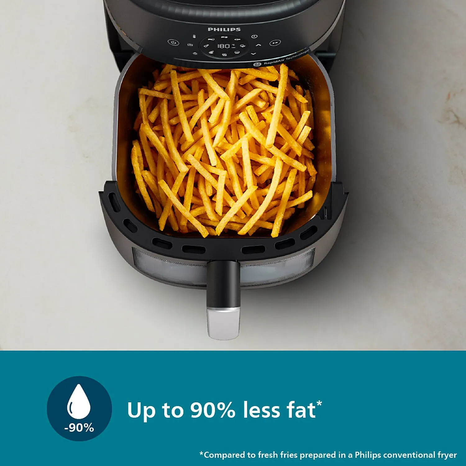 Philips 6.2 Liter Airfryer with Rapid Air Technology and Cooking window - NA231/00