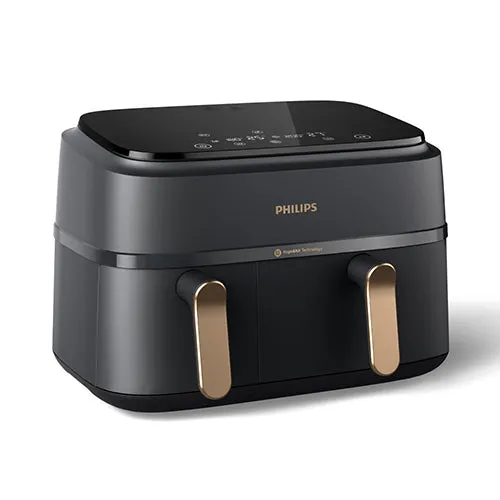Philips 9L Airfryer with Dual Baskets for Full Tray Cooking & 8 Preset Menus - NA352/00