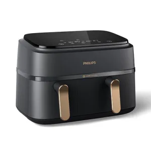 Philips 9L Airfryer with Dual Baskets for Full Tray Cooking & 8 Preset Menus - NA352/00