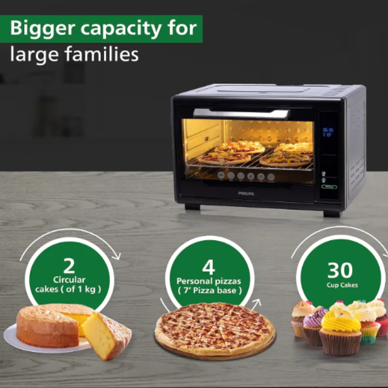 Philips Digital Oven Toast Grill 55L with Opti Temp Technology - HD6977/00