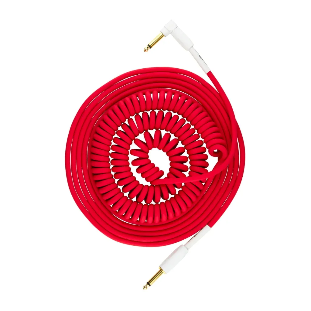 Pig Hog Half Coil Instrument Cable - 30ft - Candy Apple Red