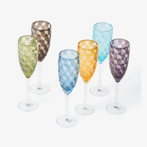 Polspotten | Blocks Champagne Glasses (Set of 6)