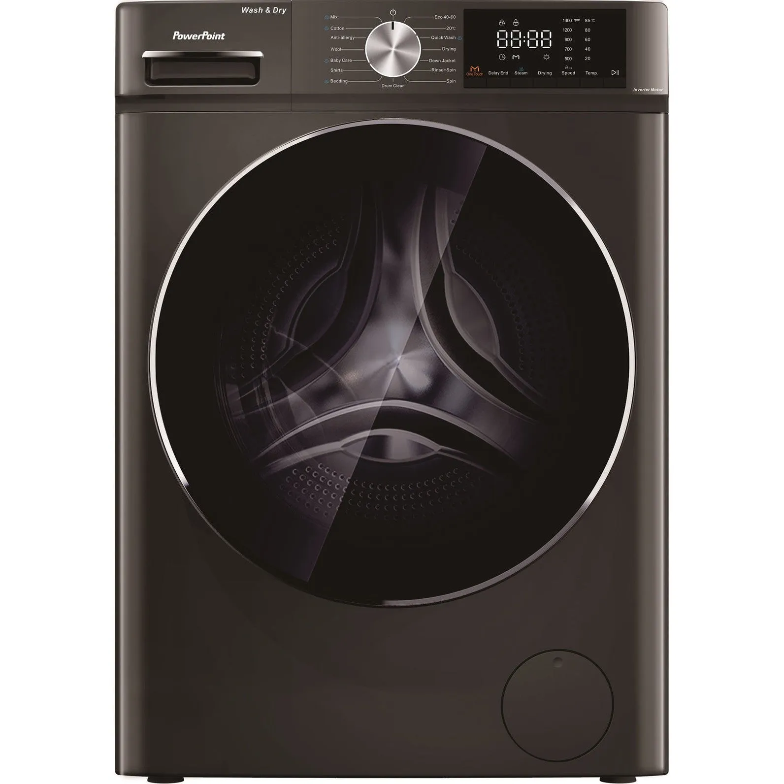 PowerPoint 10Kg A Rated Washer Dryer with Inverter Motor - Black | P3210614MLG