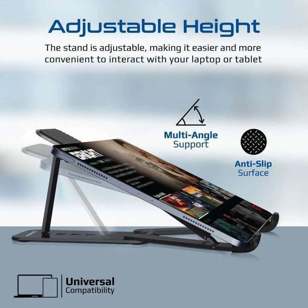 Promate Oragami Styled Multi-Level Laptop Stand Black