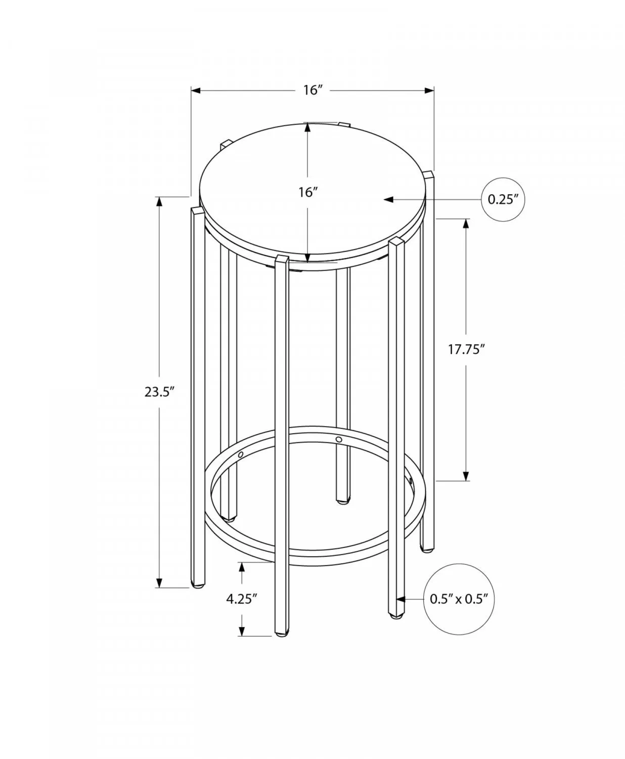 Remi Side Table - Black/Brown