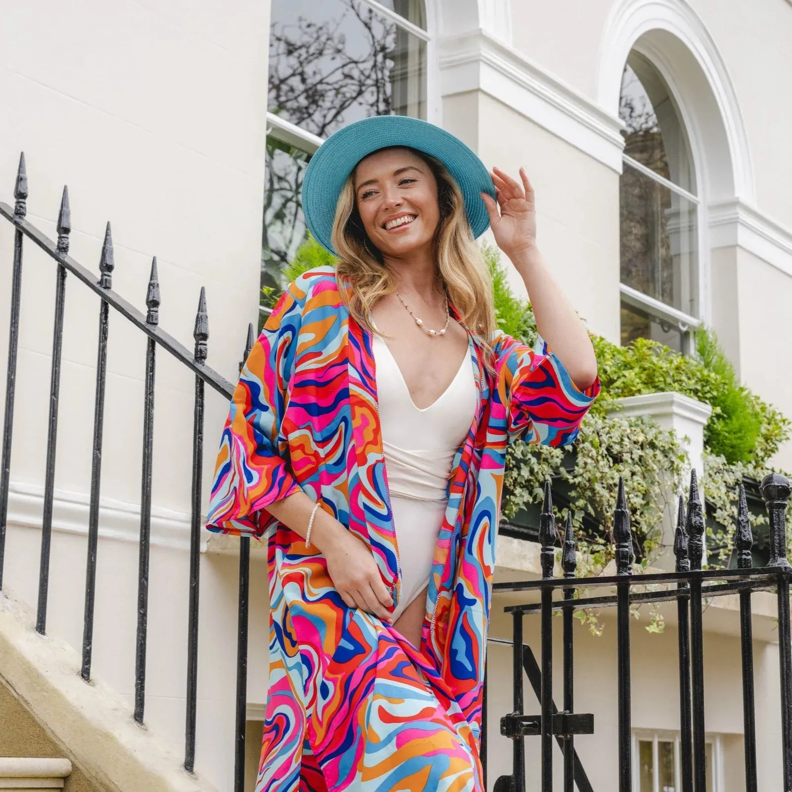 Retro Swirl Print Kimono | Multicolour