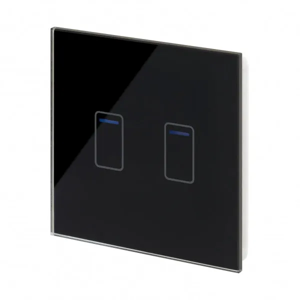 Retrotouch Crystal Touch Switch 240v 2G 2W Black