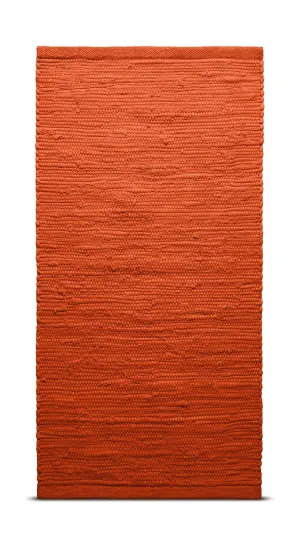Rug Solid Cotton Rug 60 X 90 Cm, Solar Orange