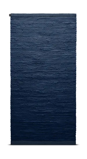 Rug Solid Cotton Rug 65 X 135 Cm, Blueberry