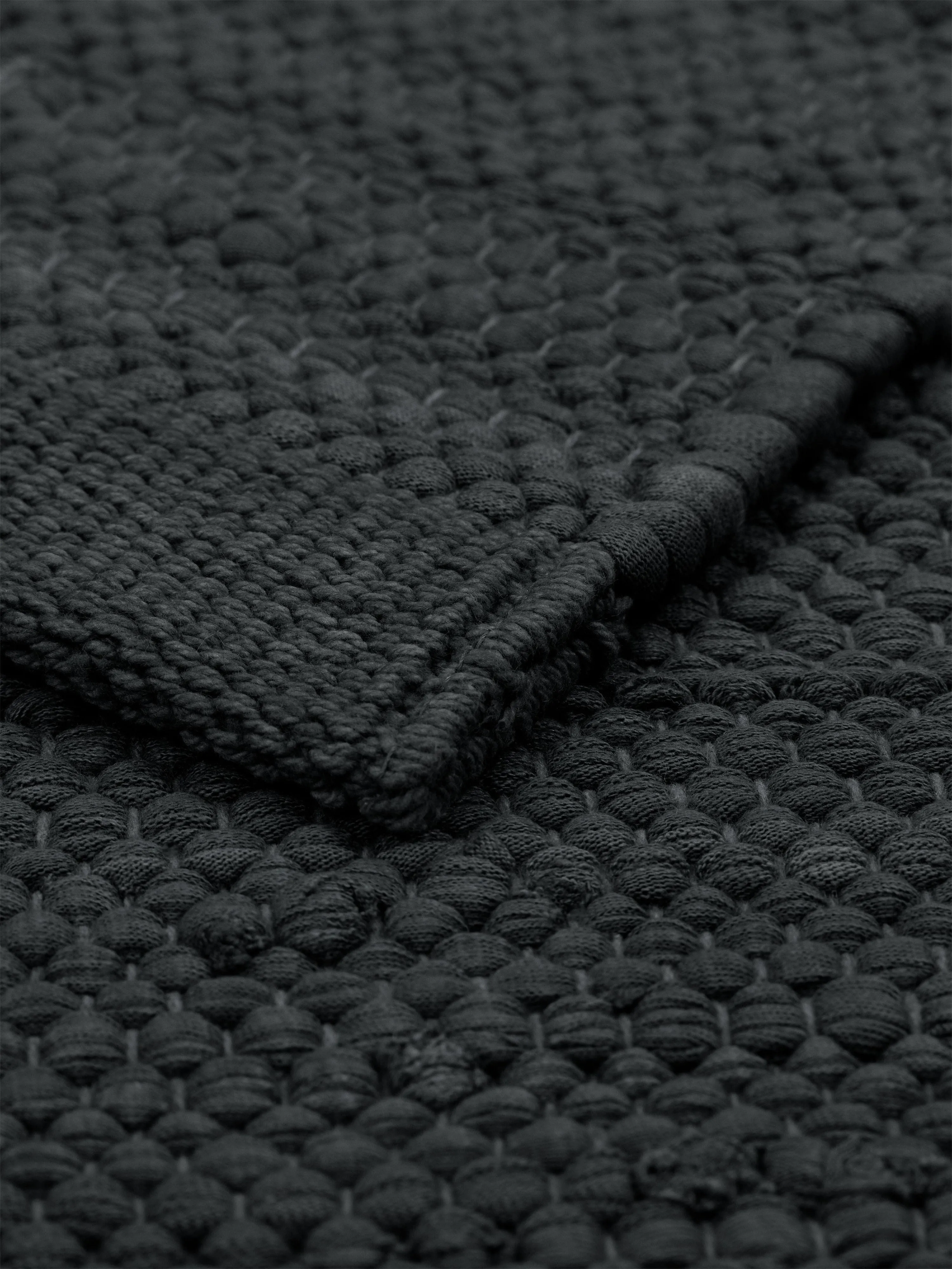 Rug Solid Cotton Rug 75 X 200 Cm, Charcoal