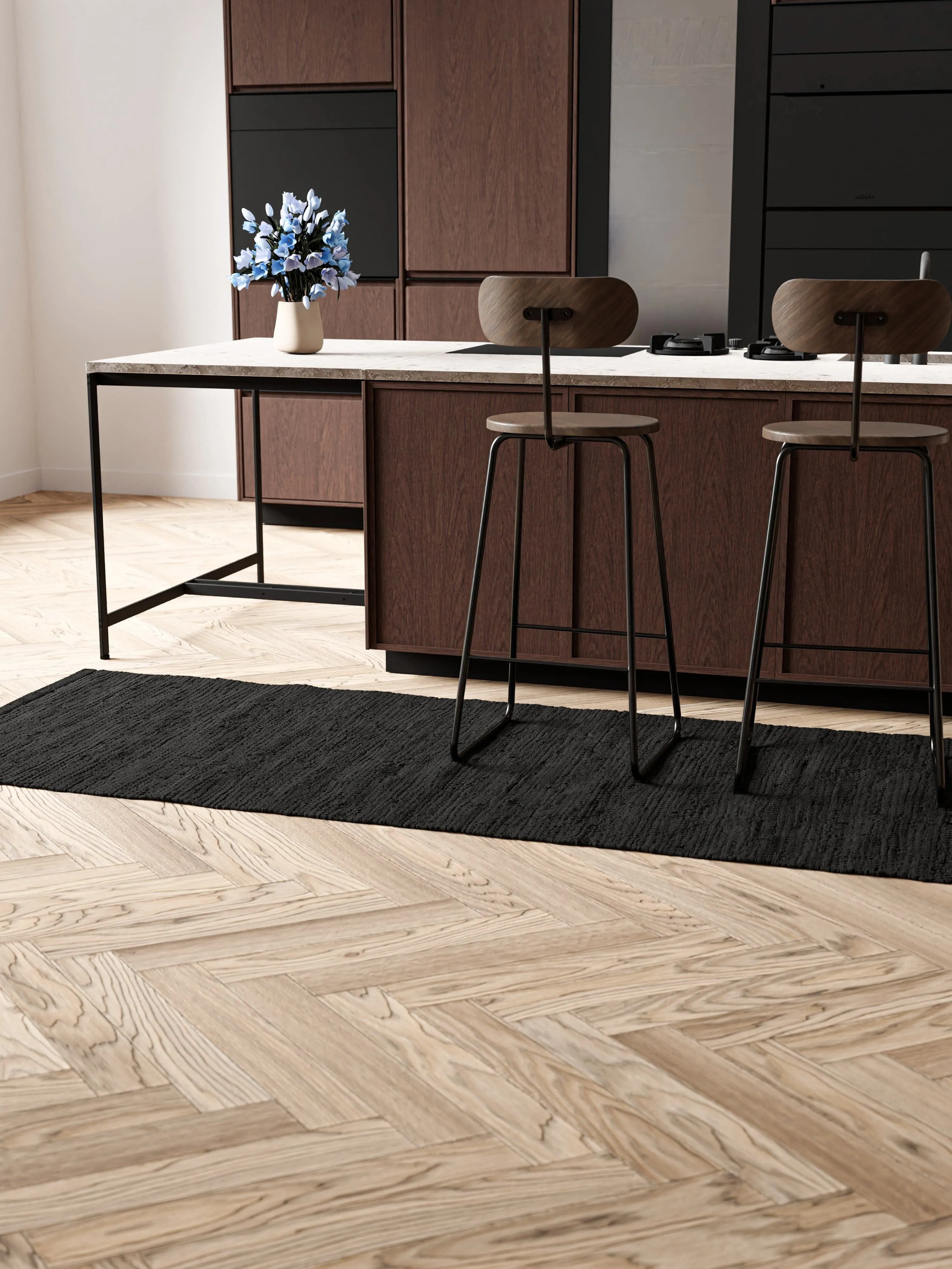 Rug Solid Cotton Rug 75 X 200 Cm, Charcoal