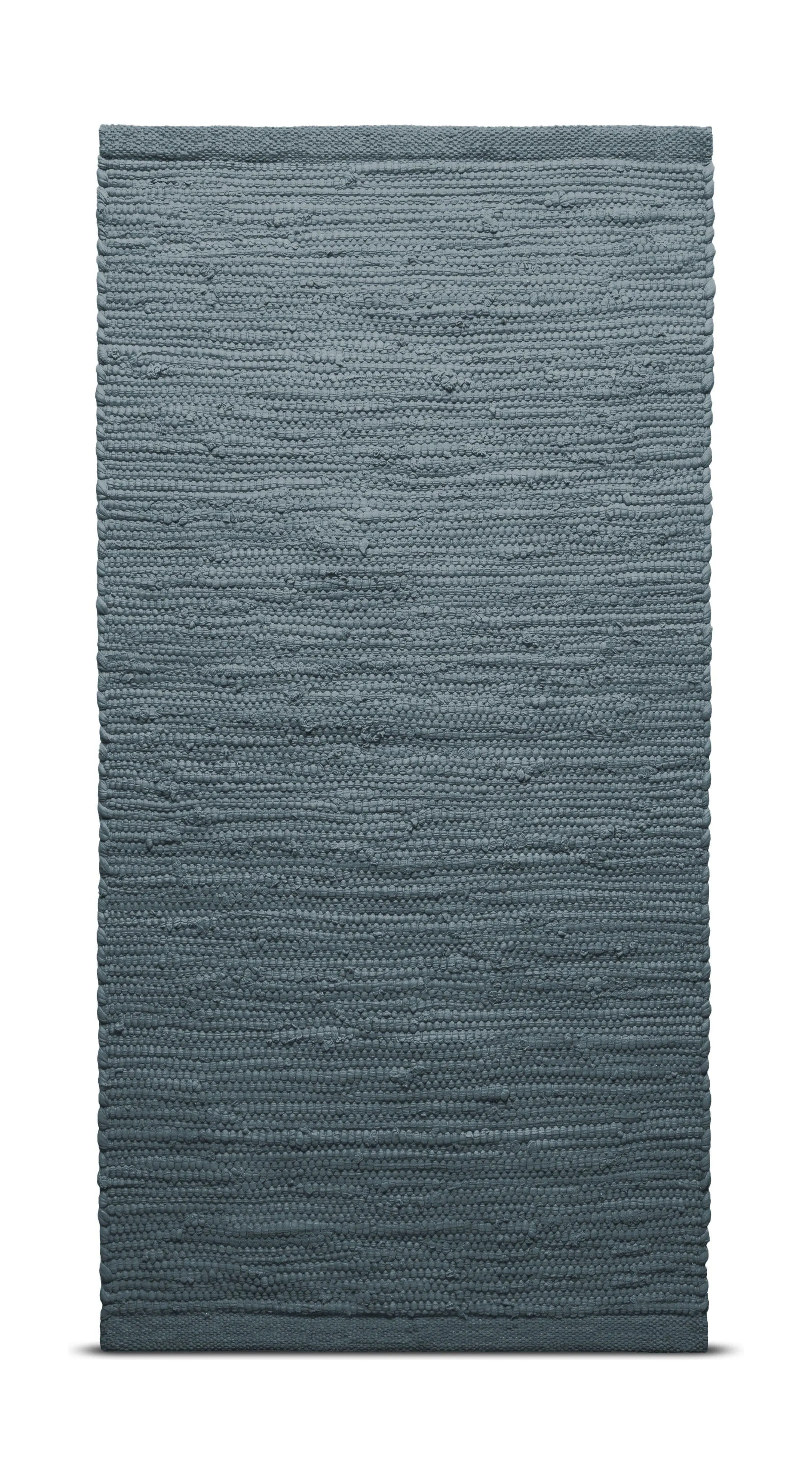 Rug Solid Cotton Rug 75 X 300 Cm, Steel Grey