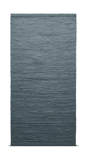 Rug Solid Cotton Rug 75 X 300 Cm, Steel Grey