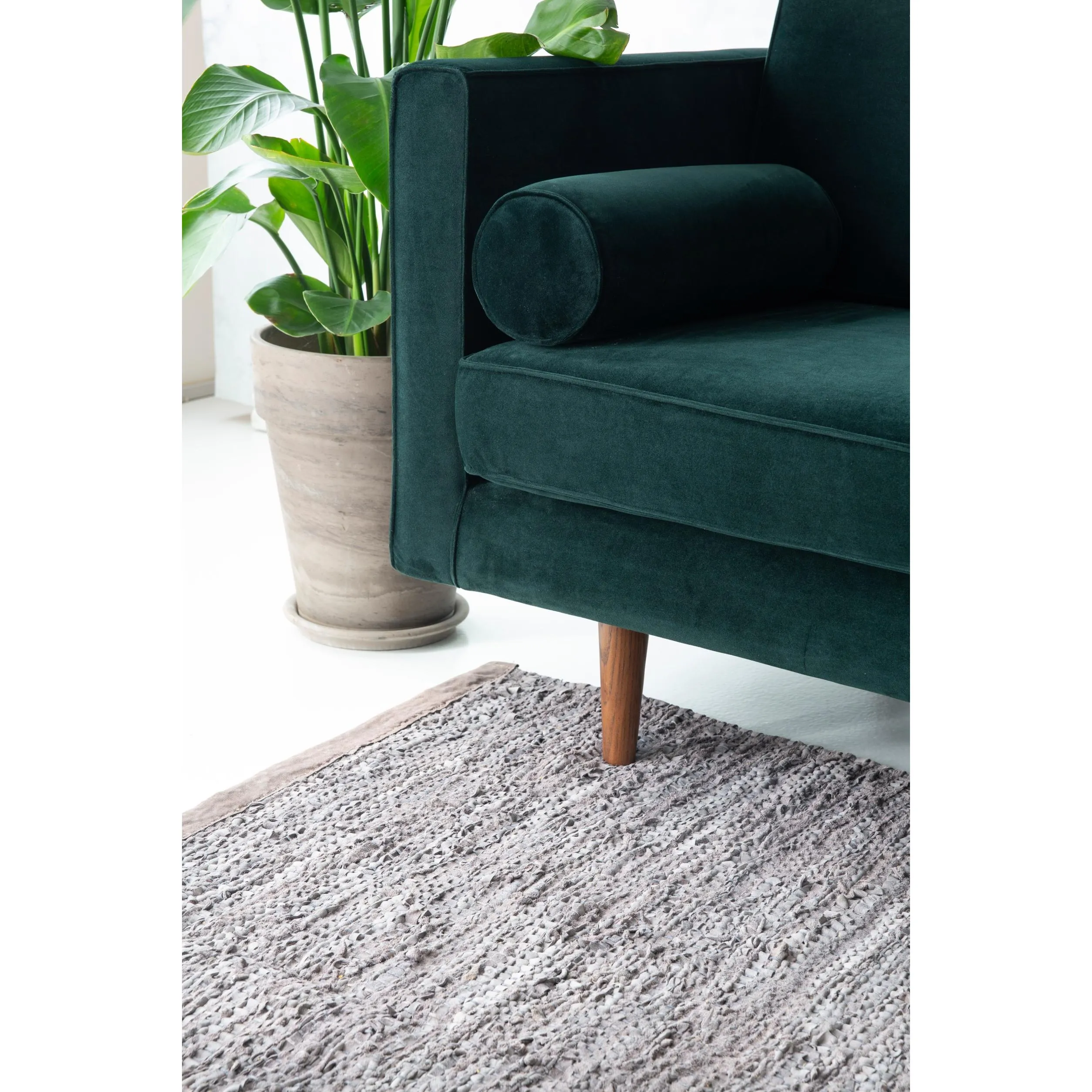 Rug Solid Leather Carpet Wood, 60 X 90 Cm