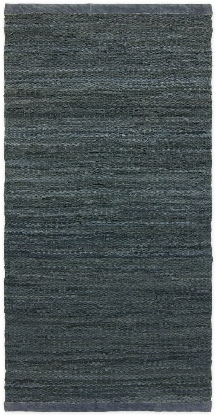 Rug Solid Leather Rug Dark Grey, 65 X 135 Cm