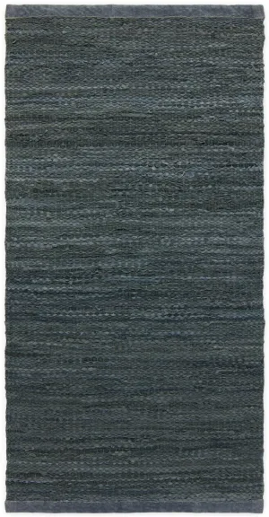 Rug Solid Leather Rug Dark Grey, 65 X 135 Cm