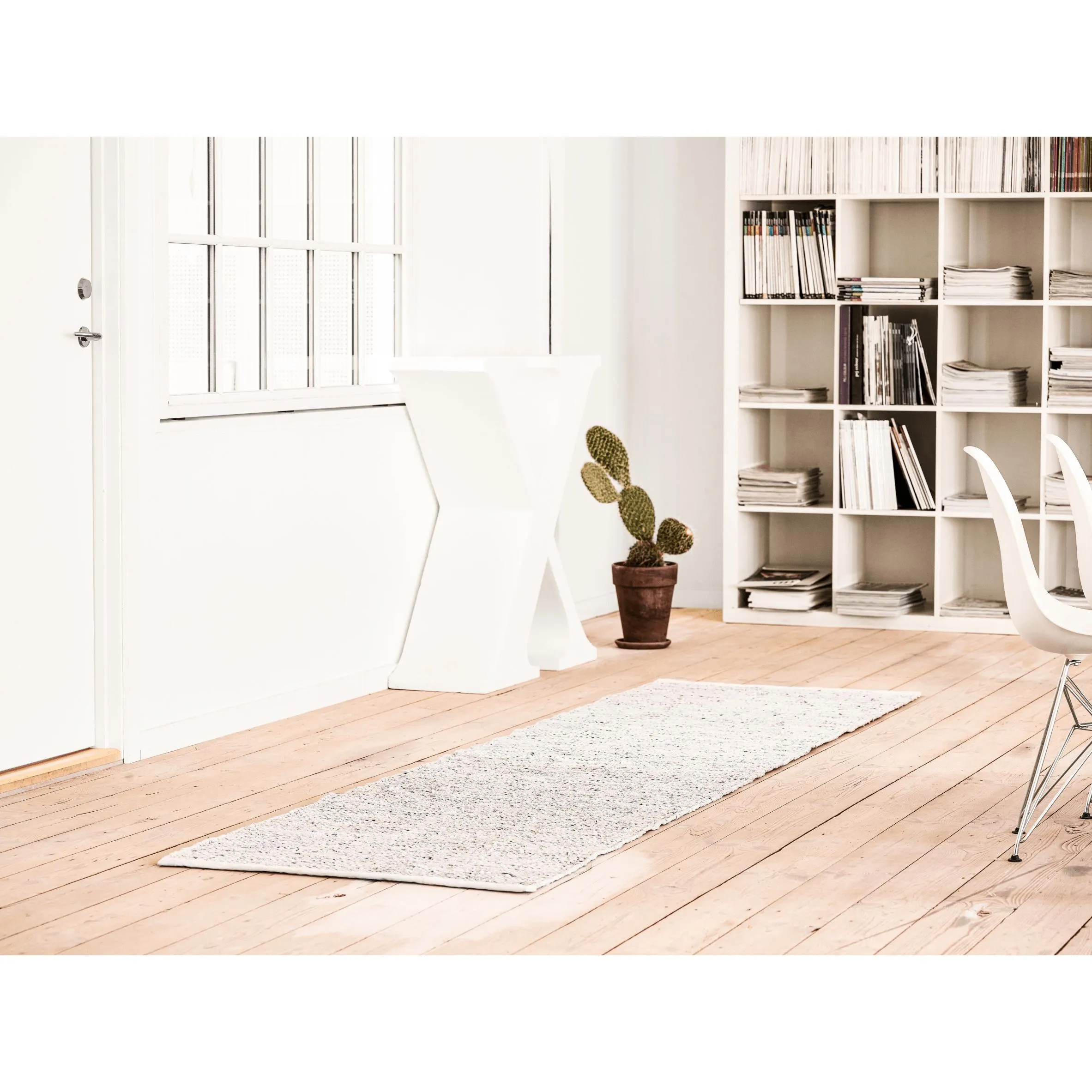 Rug Solid Leather Rug Limestone, 60 X 90 Cm