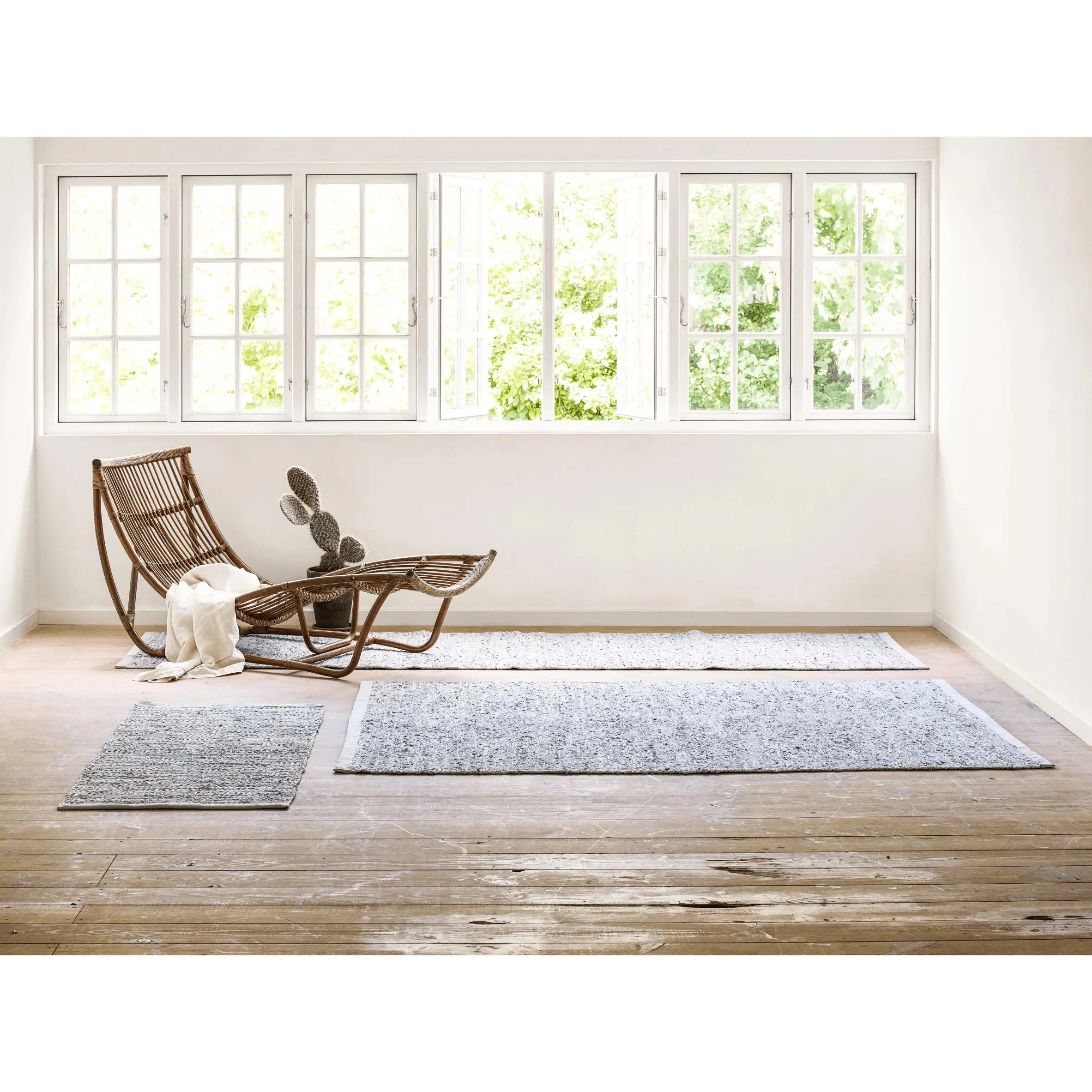 Rug Solid Leather Rug Limestone, 60 X 90 Cm