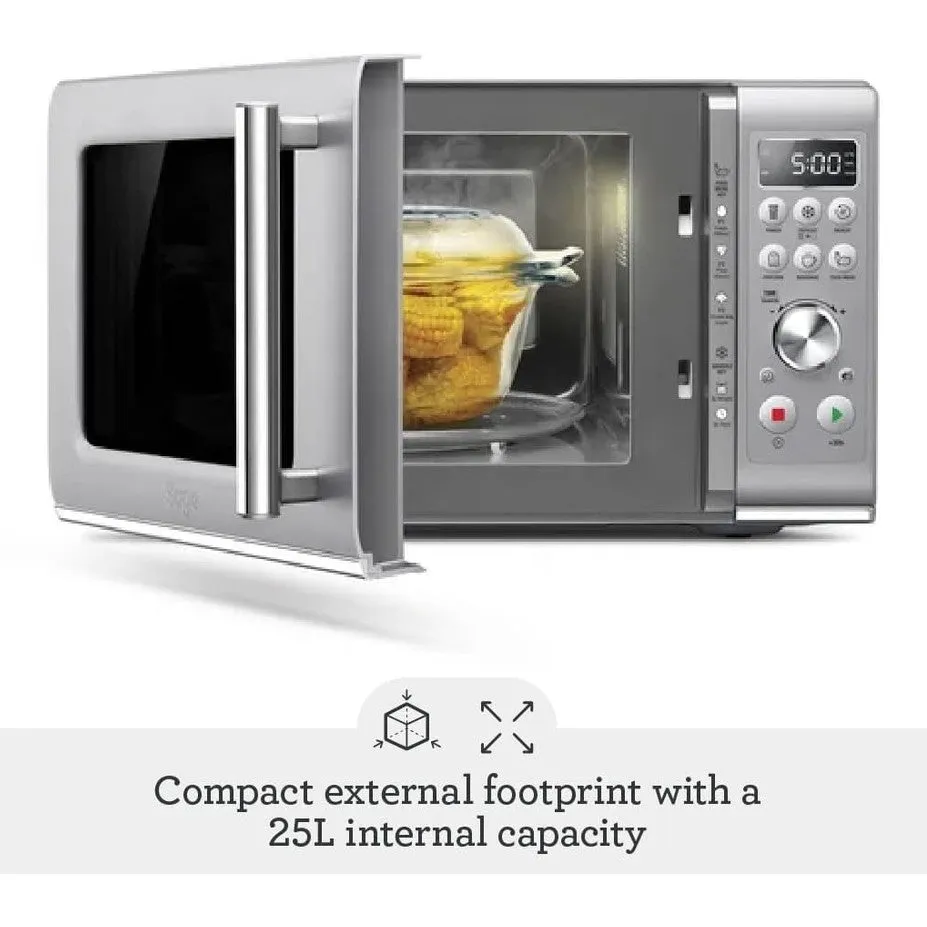 Sage the Compact Wave Soft Close Microwave Oven, Silver | SMO650SIL4GEU1