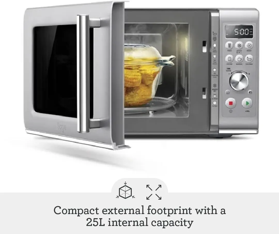 Sage the Compact Wave Soft Close Microwave Oven, Silver | SMO650SIL4GEU1