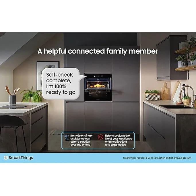 Samsung Series 5 Dual Cook Flex Electric Pyrolytic Smart Oven - Black | NV7B5750TAK/U4