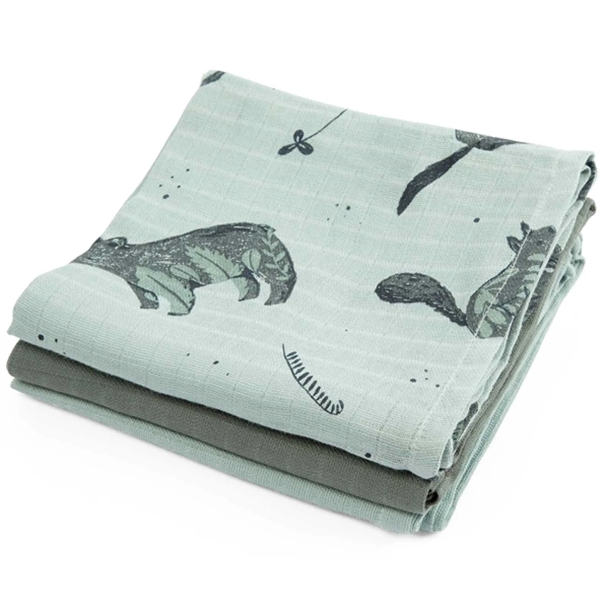 Sebra Muslin Cloths Nightfall Hazy Blue 3-Pack